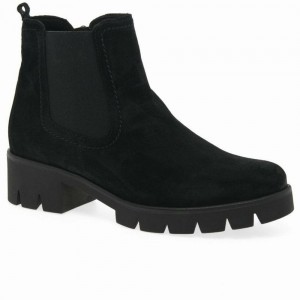 Black Gabor Bodo Suede Women Ankle Boots | GRYJ-46195