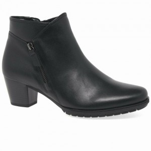 Black Gabor Olivetti Zip Fastening Women Ankle Boots | CFBI-53710