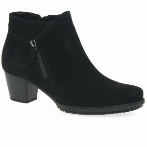 Black Gabor Olivetti Zip Fastening Women Ankle Boots | PQAD-89137