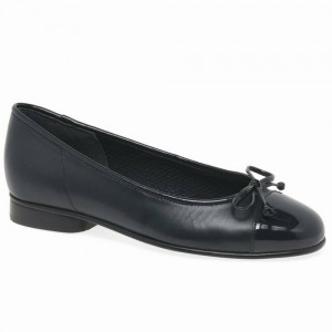 Black Gabor Scale Women Ballet Pumps | FADT-51982