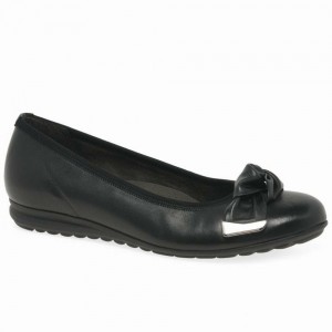 Black Gabor Silent Pumps Women Flat Shoes | FBMO-63917