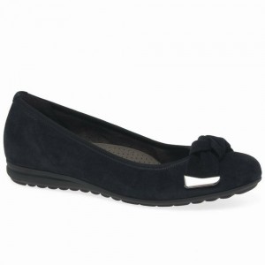 Black Gabor Silent Women Ballet Pumps | GOAL-63289