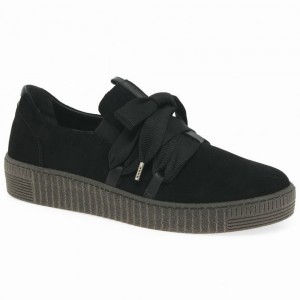 Black Gabor Waltz Casual Women Trainers | WPRV-95160