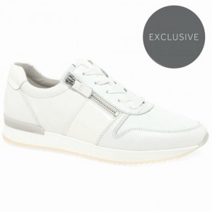 White Gabor Lulea Casual Women Trainers | ZXGV-70451