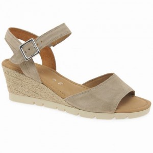 White Gabor Nieve Women Wedge Sandals | UGPD-31687