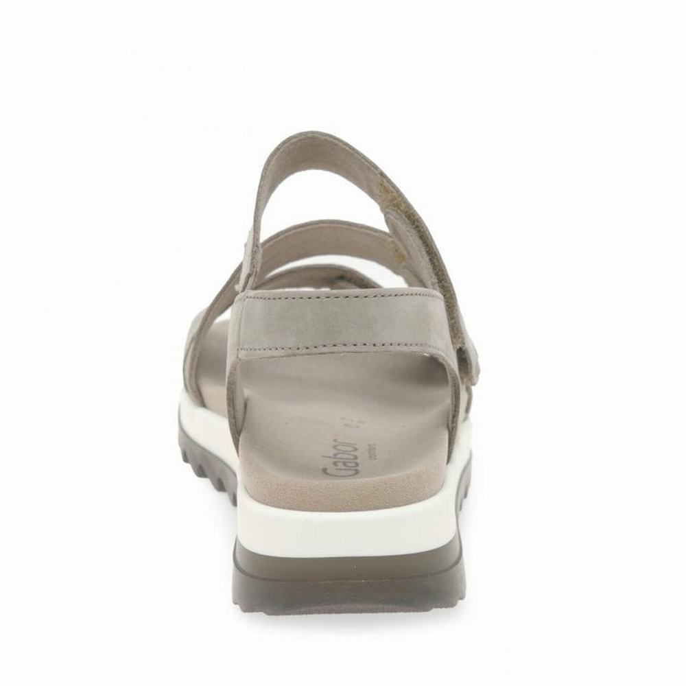 Beige Gabor Verity Strappy Low Heeled Women Wedge Sandals | TRVH-59760