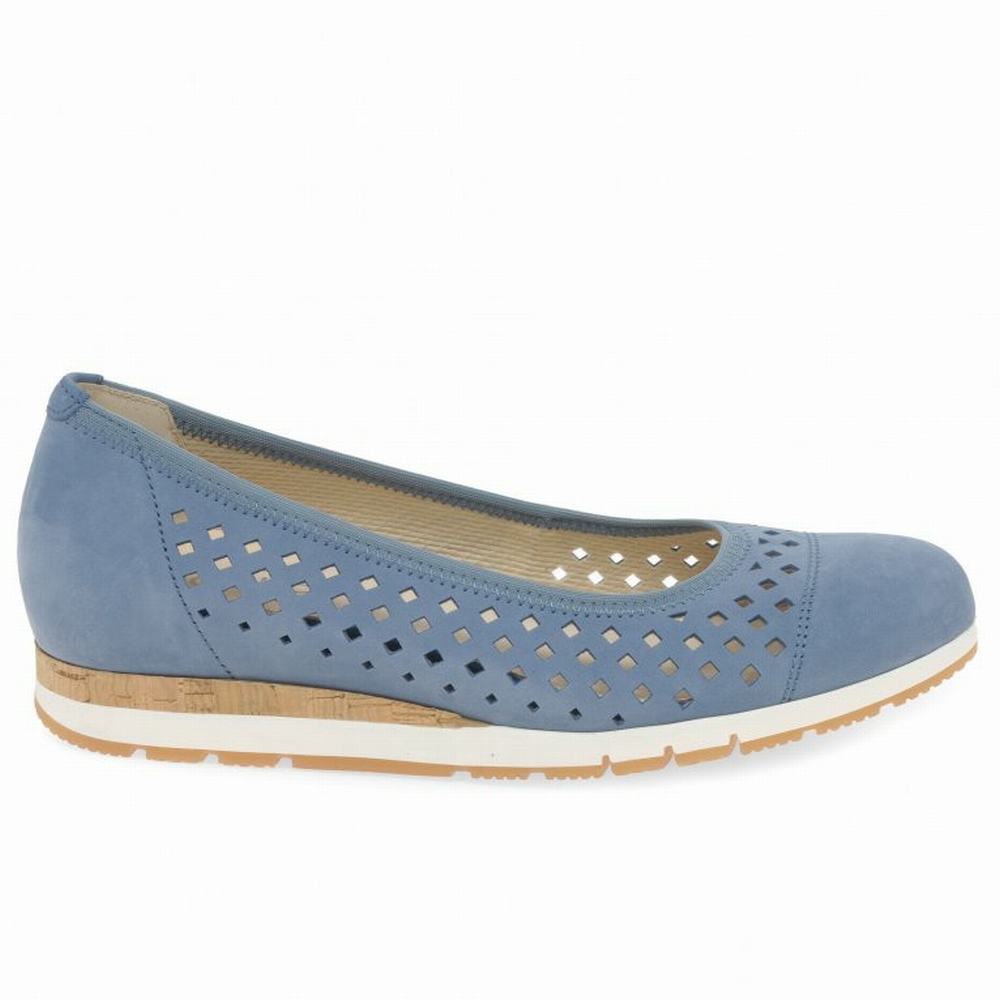 Black Gabor Berry Punch Detail Women Flat Shoes | IHZM-28607