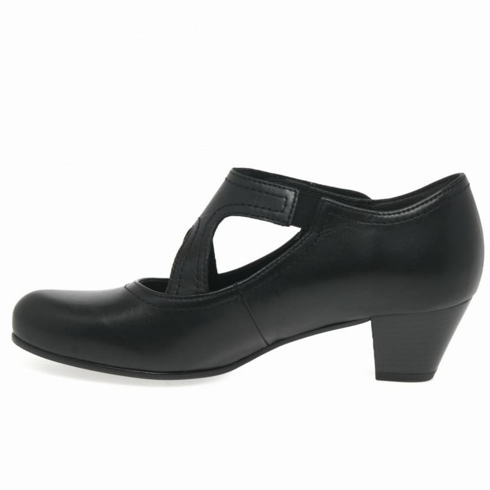 Black Gabor Breda Court Women Heels | TODQ-46810