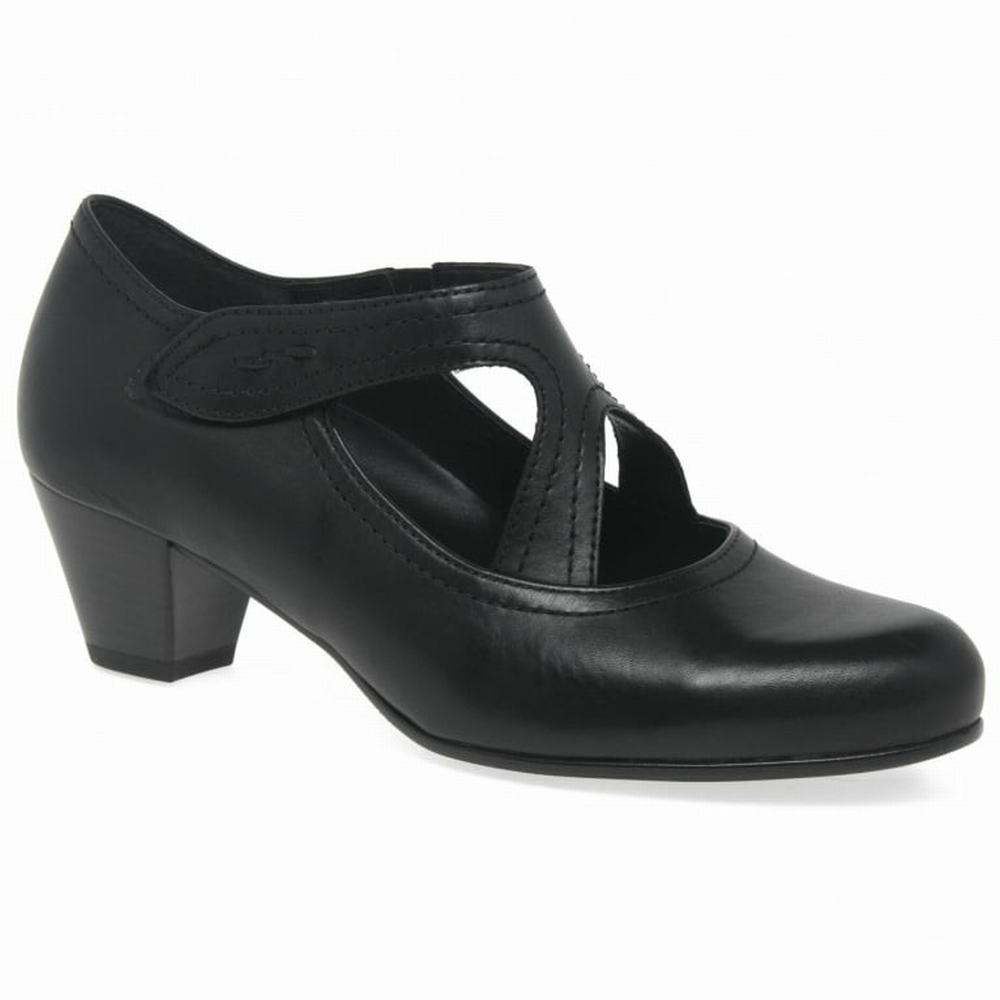 Black Gabor Breda Court Women Heels | TODQ-46810