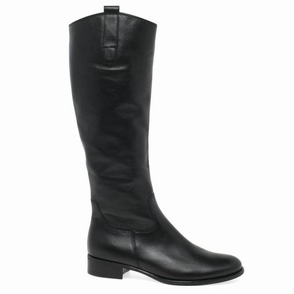 Black Gabor Brook M Medium Calf Fitting Women Knee High Boots | GKCL-27085