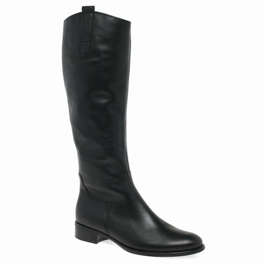 Black Gabor Brook M Medium Calf Fitting Women Knee High Boots | GKCL-27085