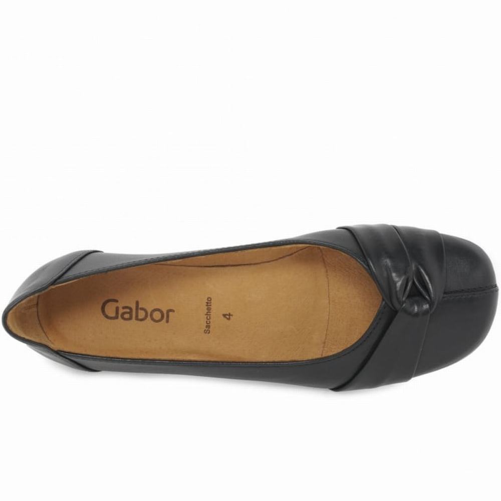 Black Gabor Frost Ballerina Pumps Women Flat Shoes | FOTG-61479