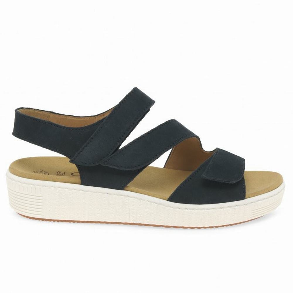 Black Gabor Marigold Women Wedge Sandals | CLFD-54071