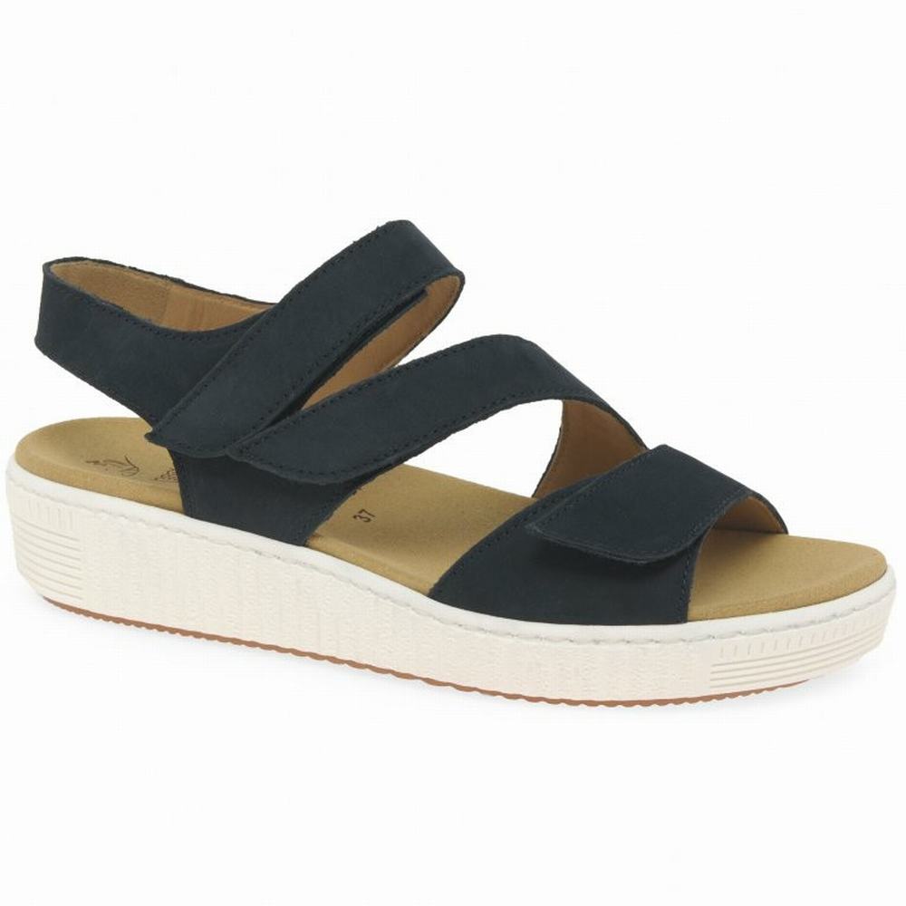 Black Gabor Marigold Women Wedge Sandals | CLFD-54071