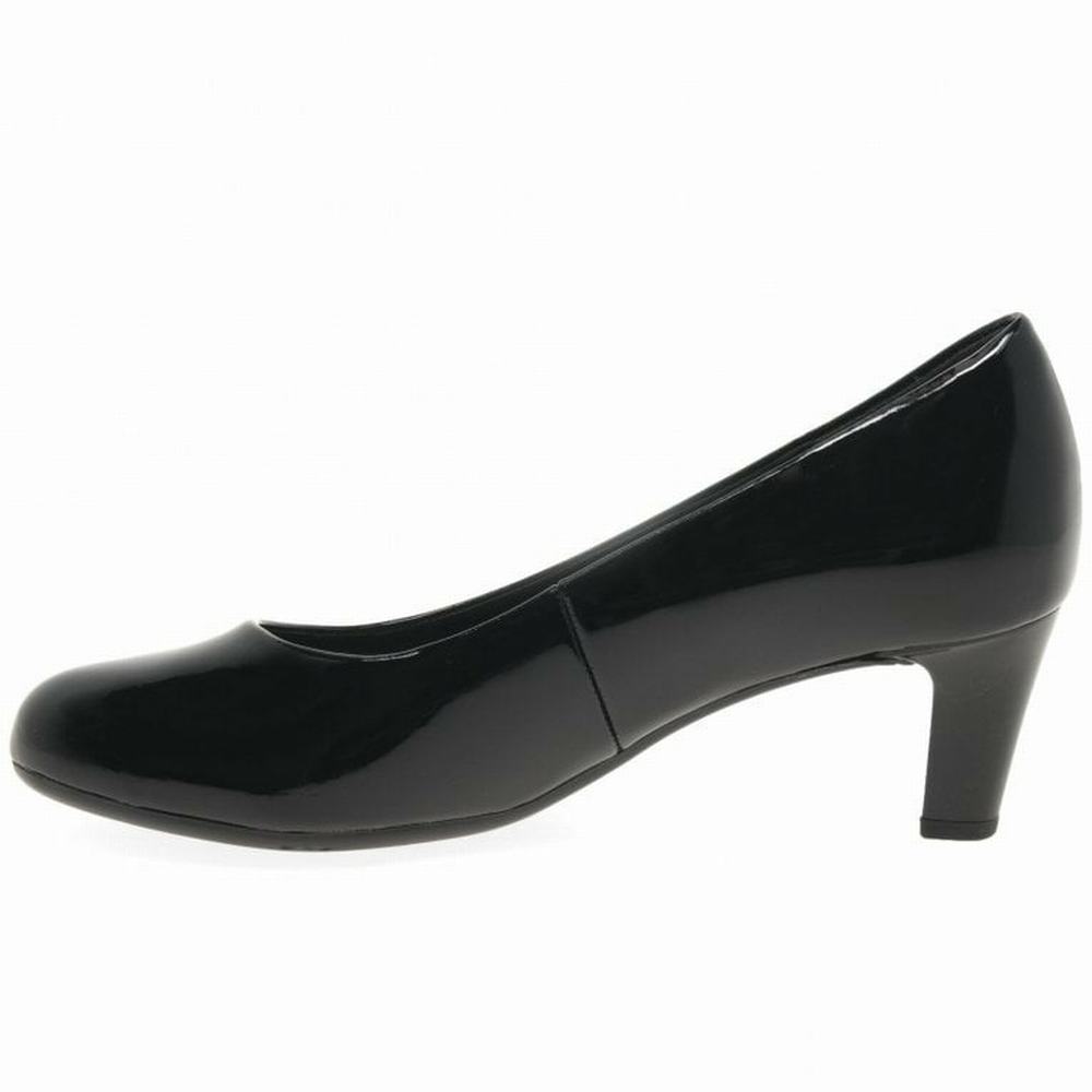 Black Gabor Nesta II Court Women Heels | CRAS-76048