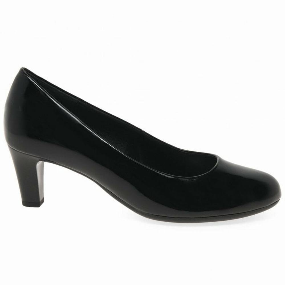 Black Gabor Nesta II Court Women Heels | CRAS-76048