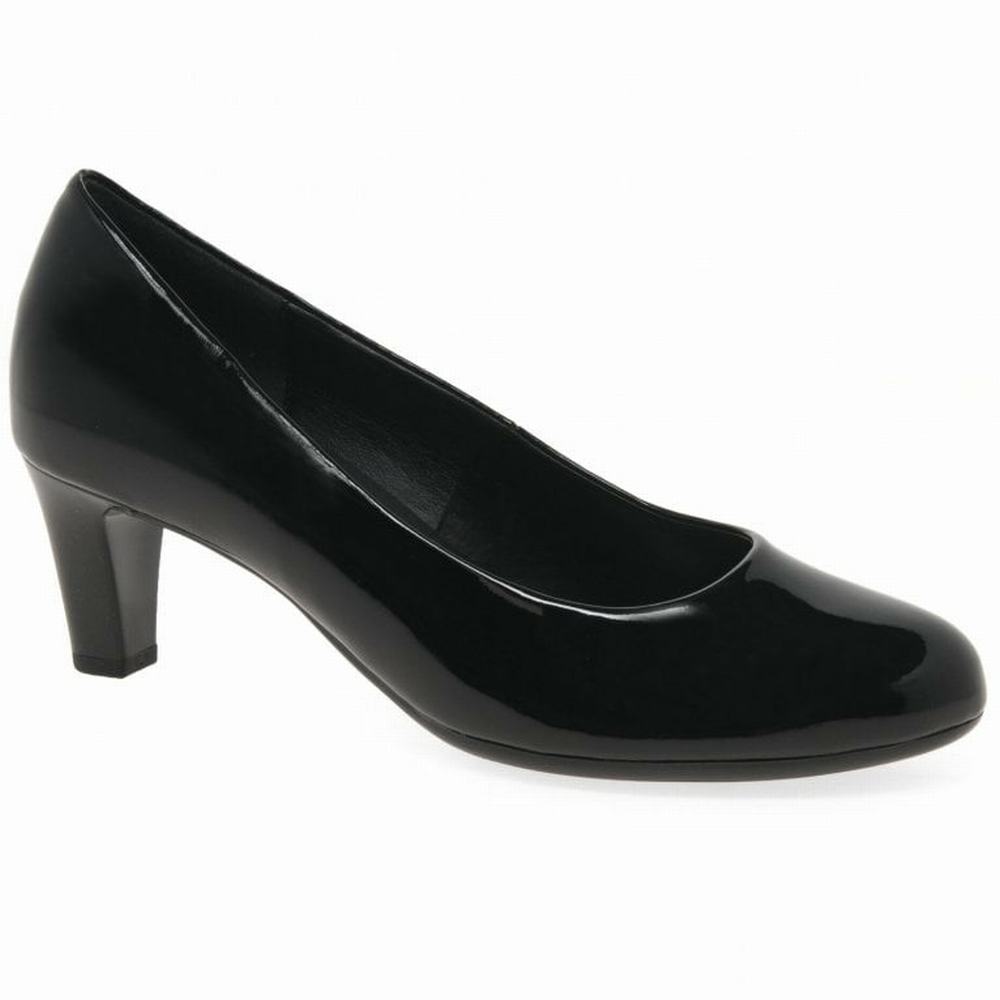 Black Gabor Nesta II Court Women Heels | CRAS-76048