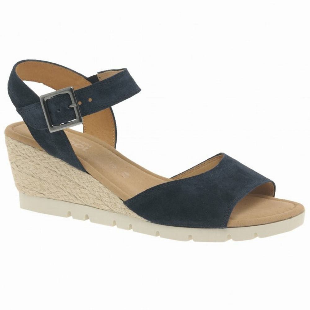 Black Gabor Nieve Women Wedge Sandals | PGZO-97314