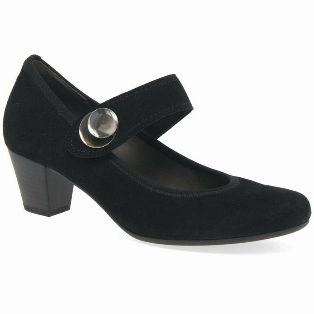 Black Gabor Nola Court Women Mary Jane Shoes | AMXN-36074