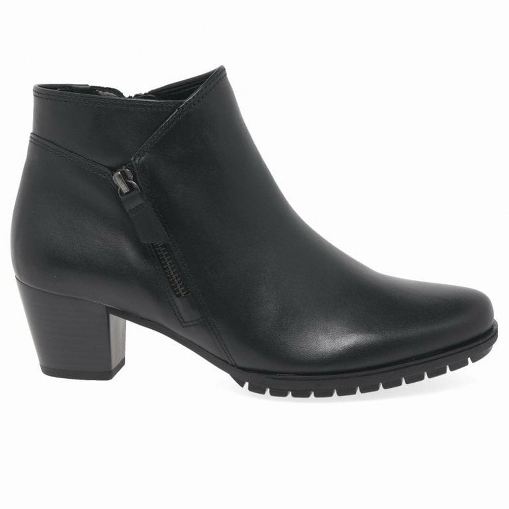 Black Gabor Olivetti Zip Fastening Women Ankle Boots | CFBI-53710