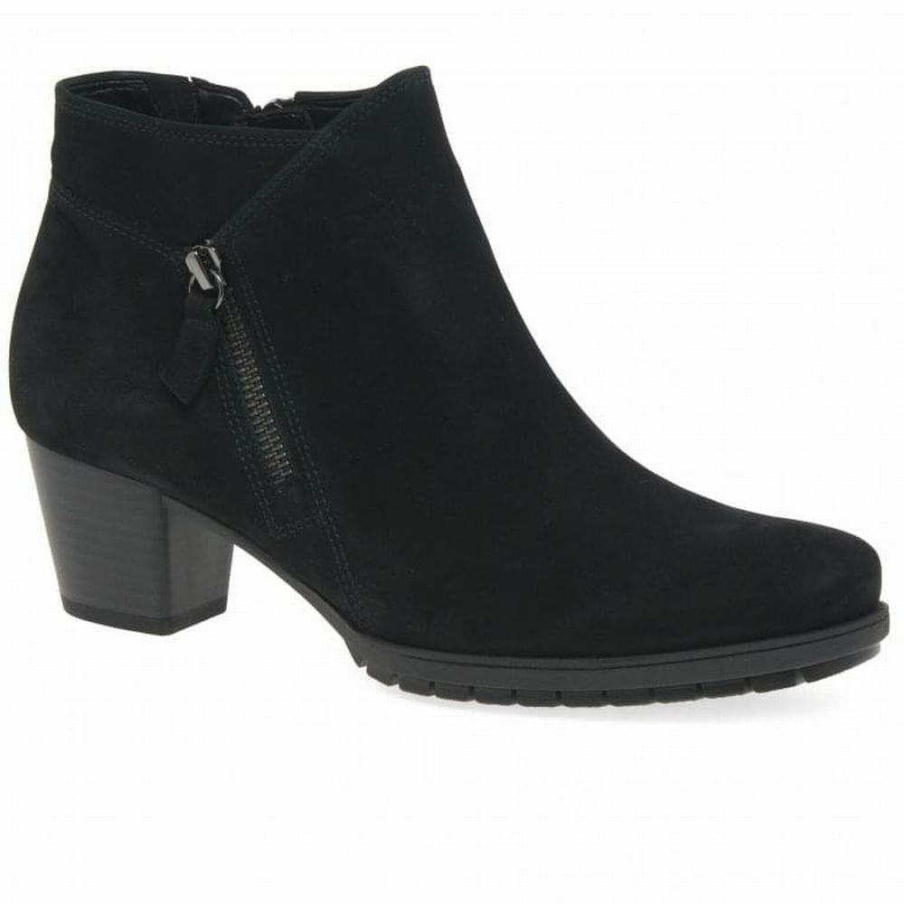 Black Gabor Olivetti Zip Fastening Women Ankle Boots | PQAD-89137