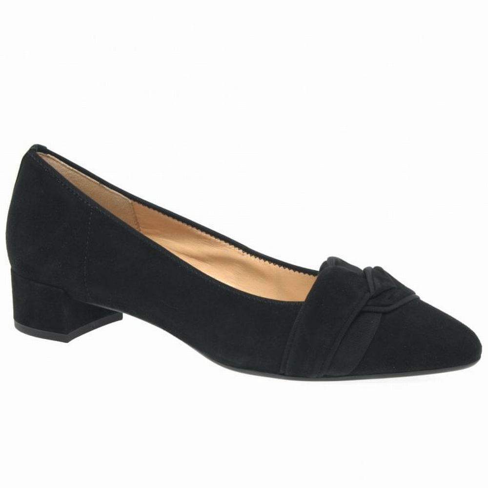 Black Gabor Prince Court Women Heels | EIOT-05483