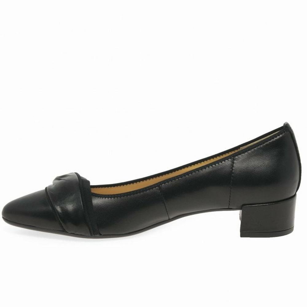 Black Gabor Prince Court Women Heels | NXRO-31204