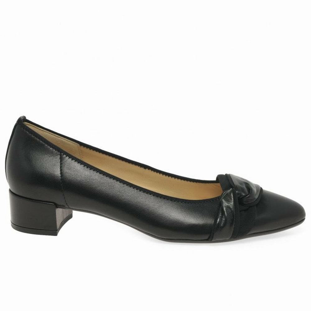 Black Gabor Prince Court Women Heels | NXRO-31204