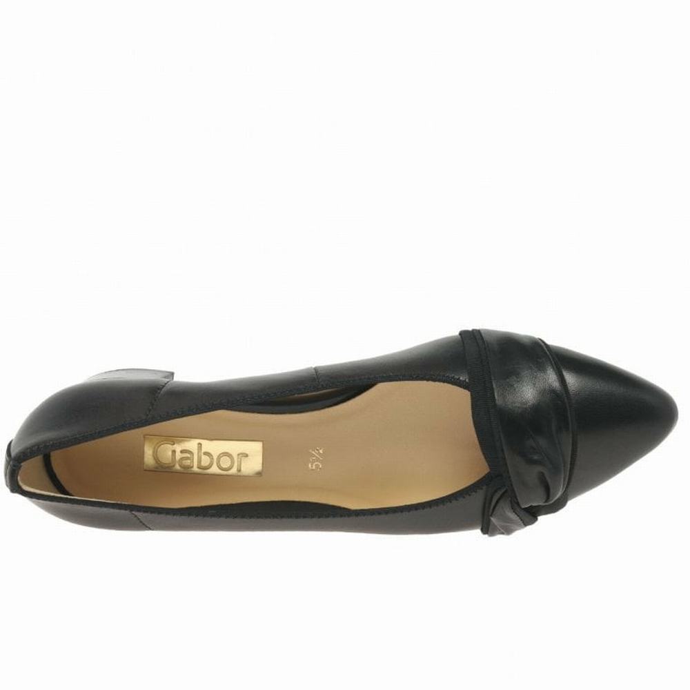 Black Gabor Prince Court Women Heels | NXRO-31204