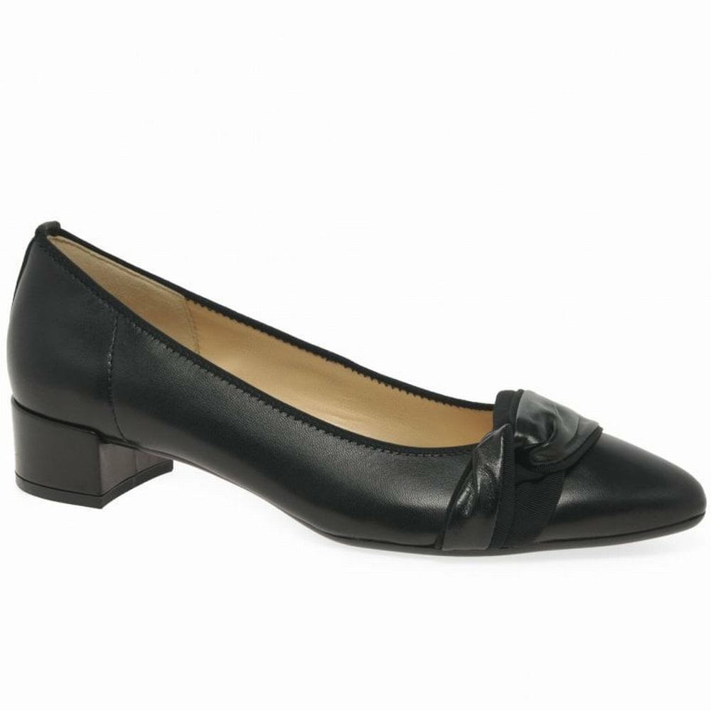 Black Gabor Prince Court Women Heels | NXRO-31204