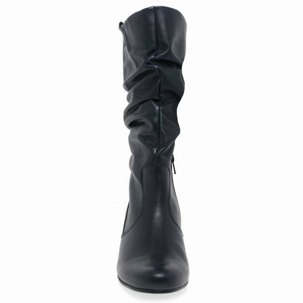 Black Gabor Rachel Leather Wide Fitting Boots Women Winter Boots | CXUE-47859