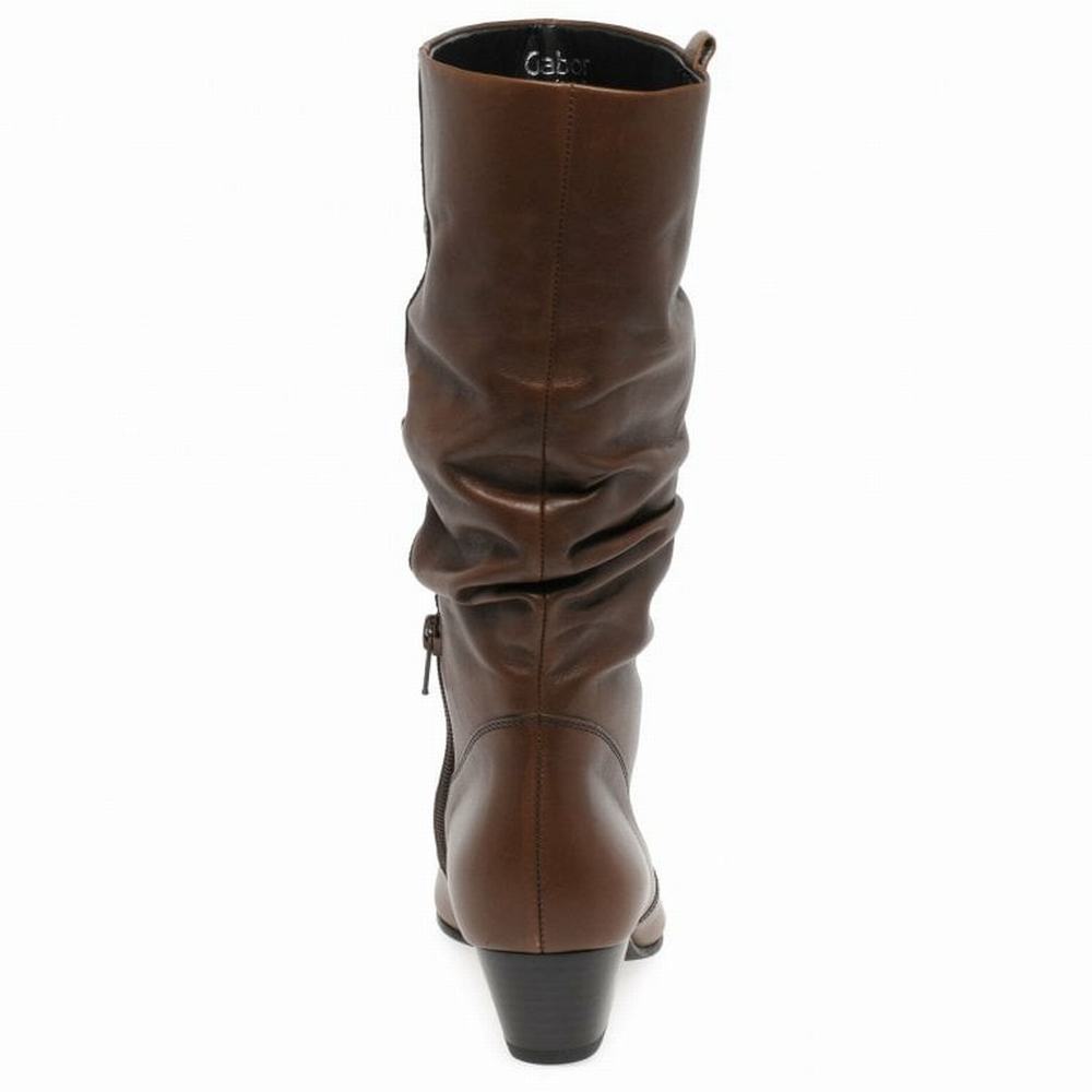 Black Gabor Rachel Leather Wide Fitting Boots Women Winter Boots | EYPZ-91607