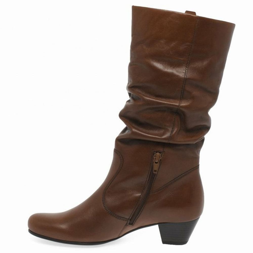 Black Gabor Rachel Leather Wide Fitting Boots Women Winter Boots | EYPZ-91607