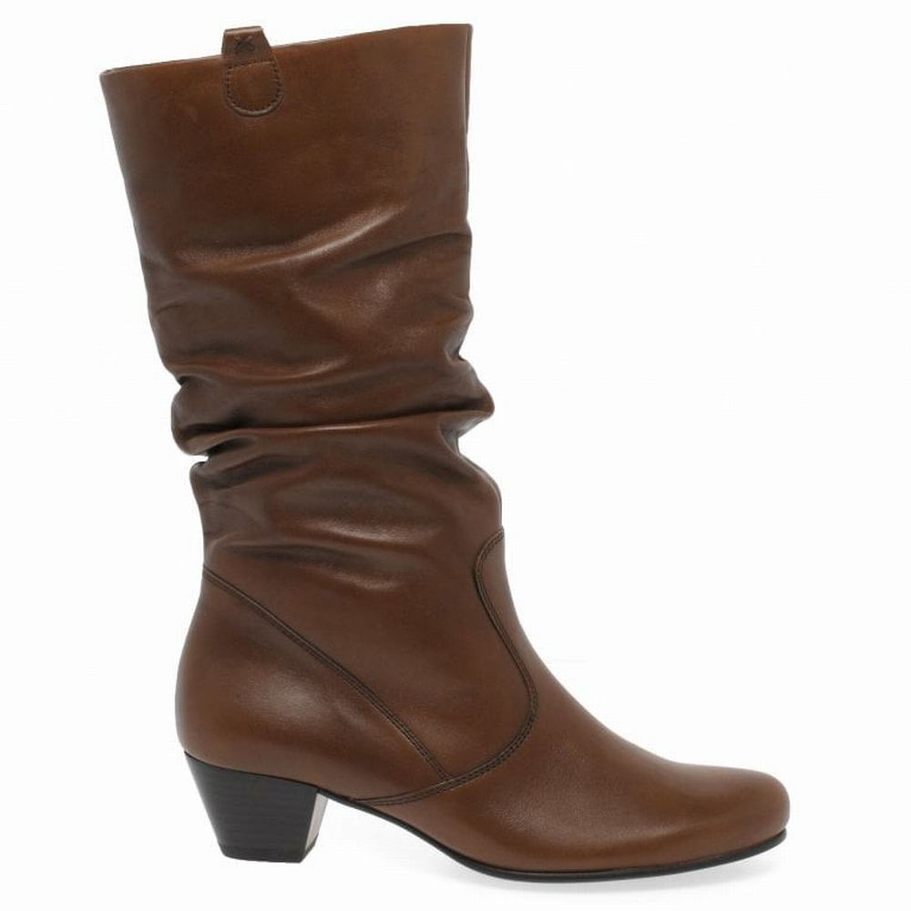 Black Gabor Rachel Leather Wide Fitting Boots Women Winter Boots | EYPZ-91607