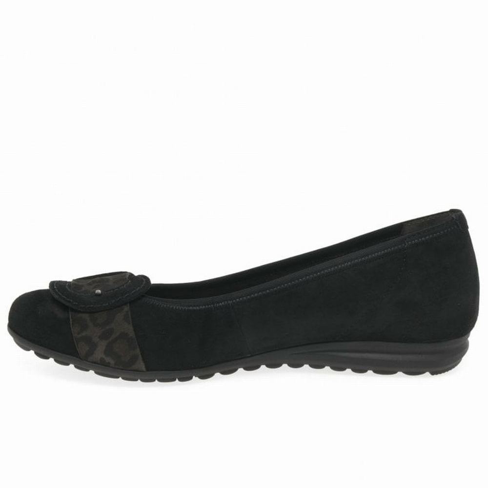 Black Gabor Sapphire Women Ballet Pumps | JQZU-96045