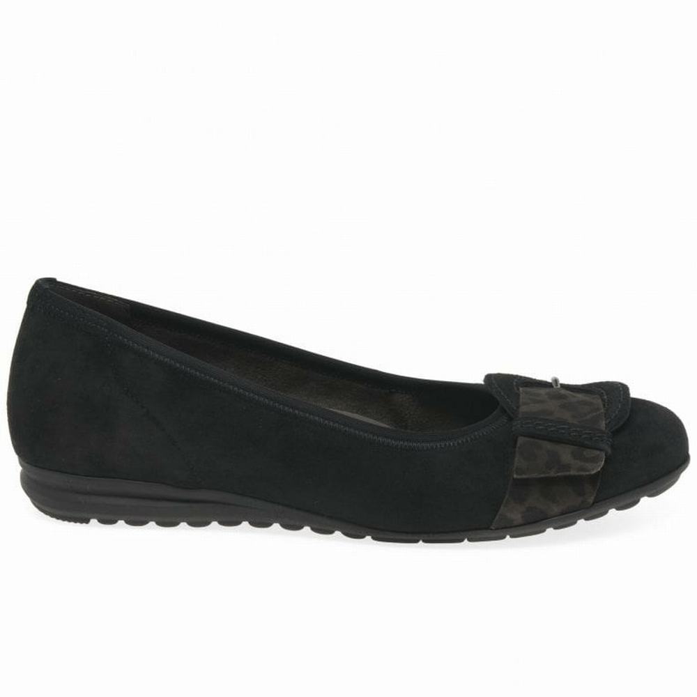 Black Gabor Sapphire Women Ballet Pumps | JQZU-96045