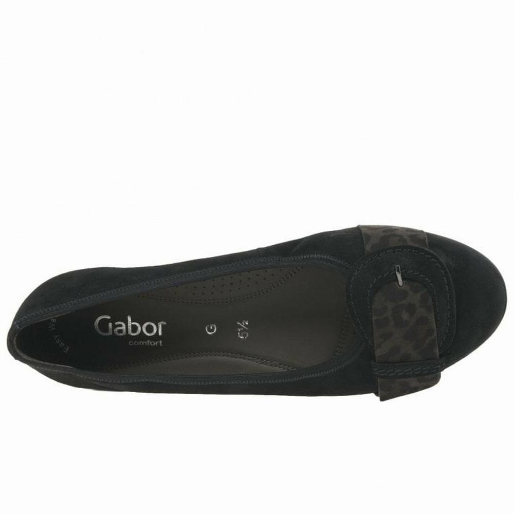 Black Gabor Sapphire Women Ballet Pumps | JQZU-96045