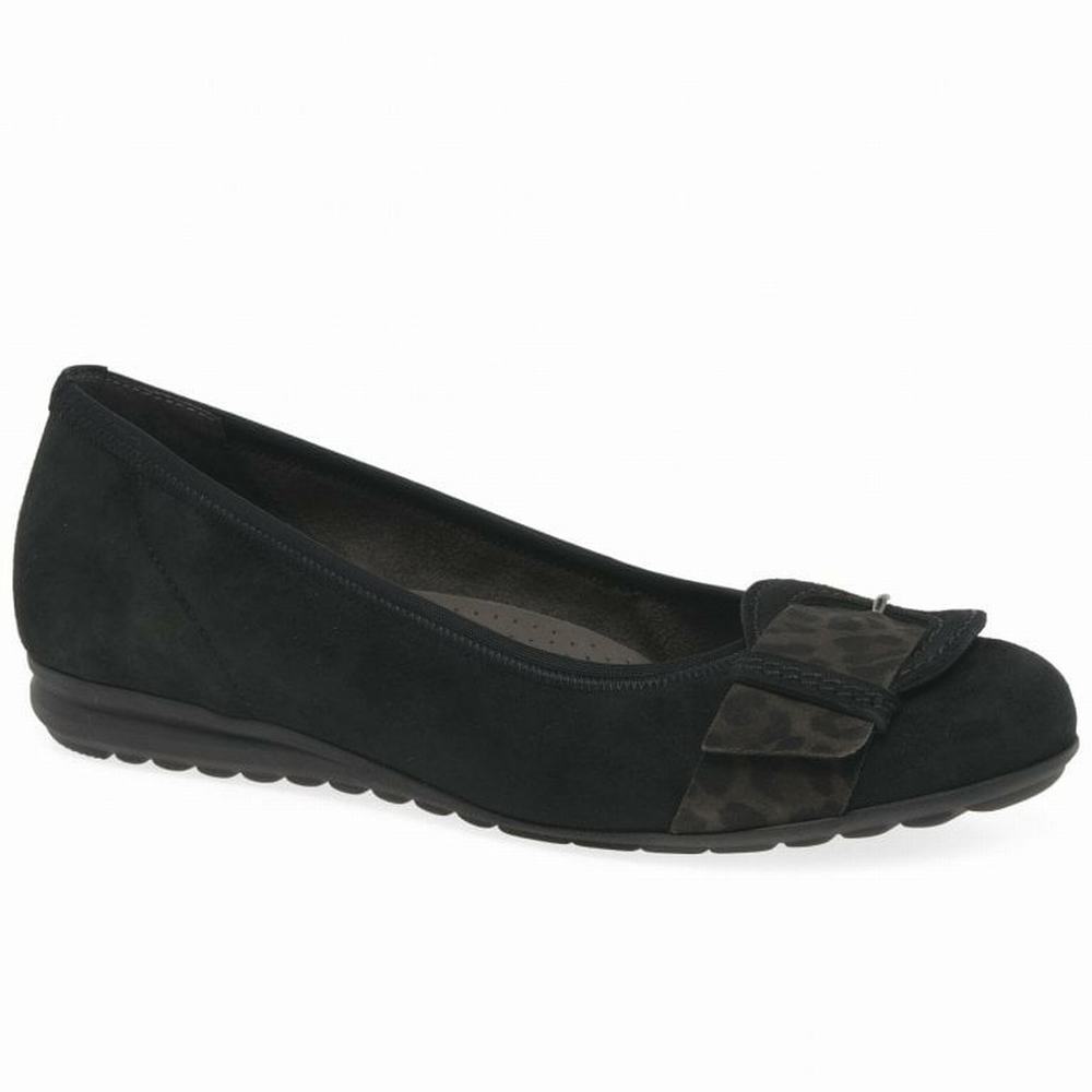 Black Gabor Sapphire Women Ballet Pumps | JQZU-96045