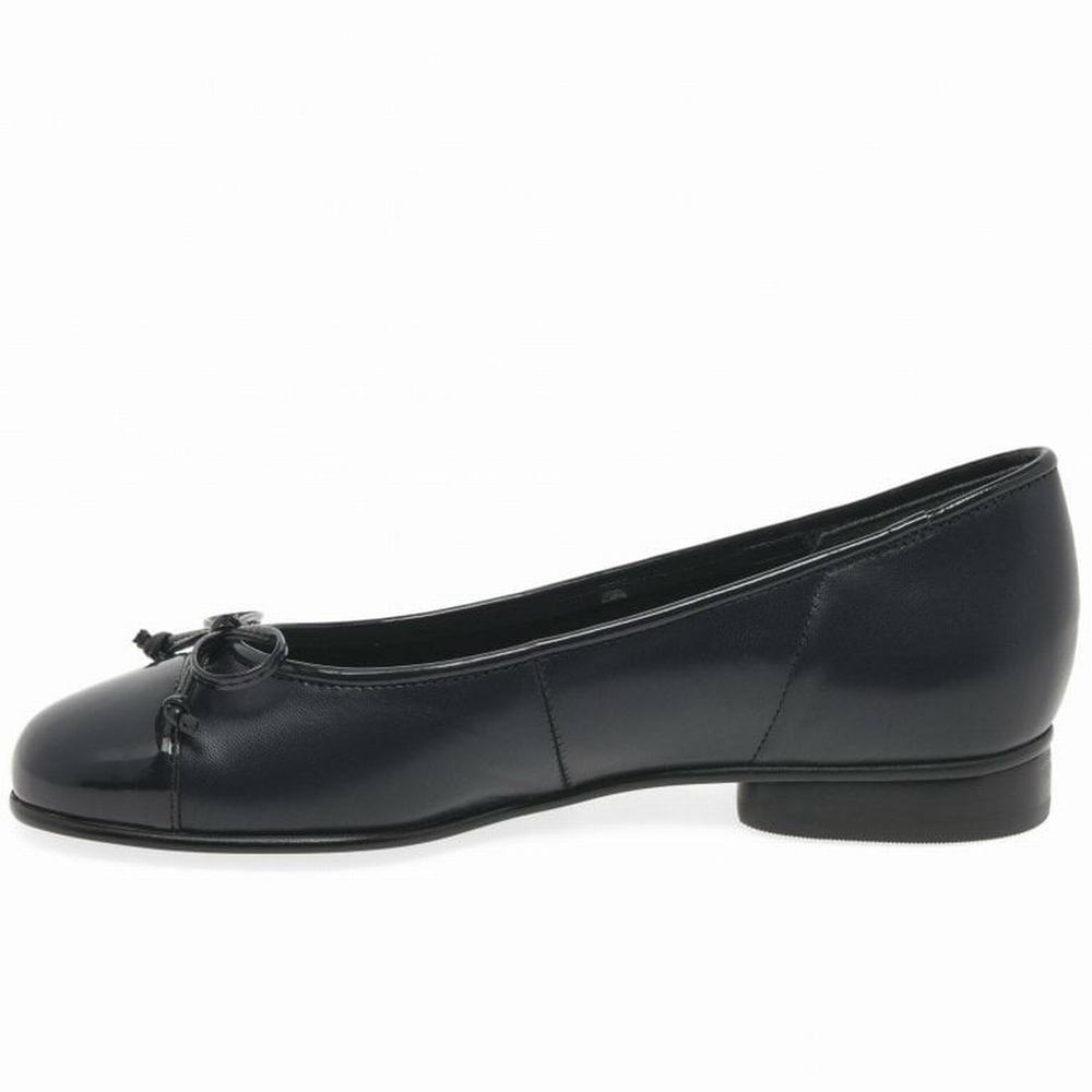 Black Gabor Scale Women Ballet Pumps | FADT-51982