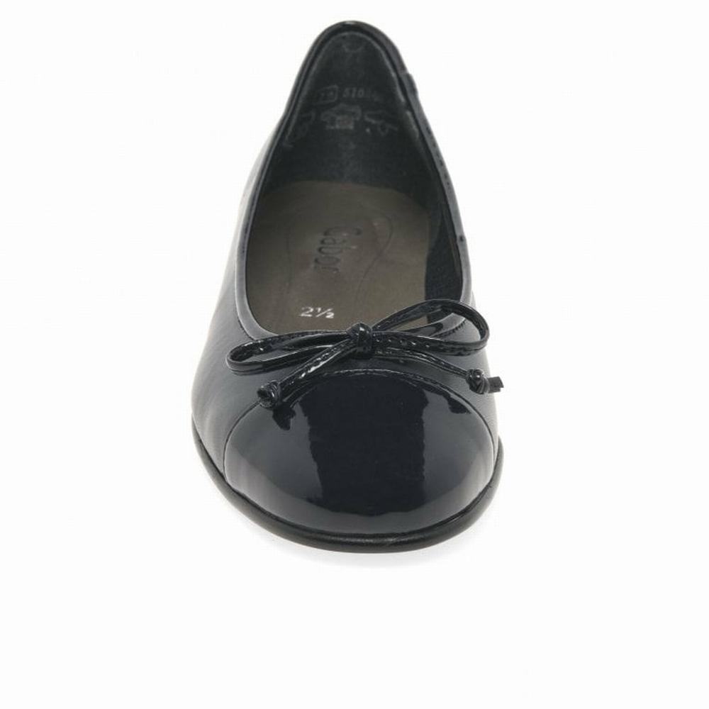 Black Gabor Scale Women Ballet Pumps | FADT-51982