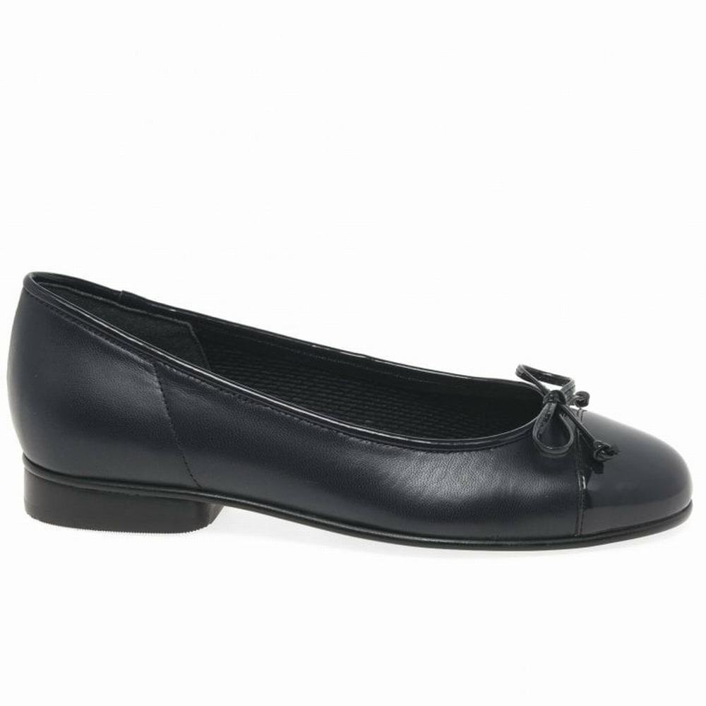 Black Gabor Scale Women Ballet Pumps | FADT-51982