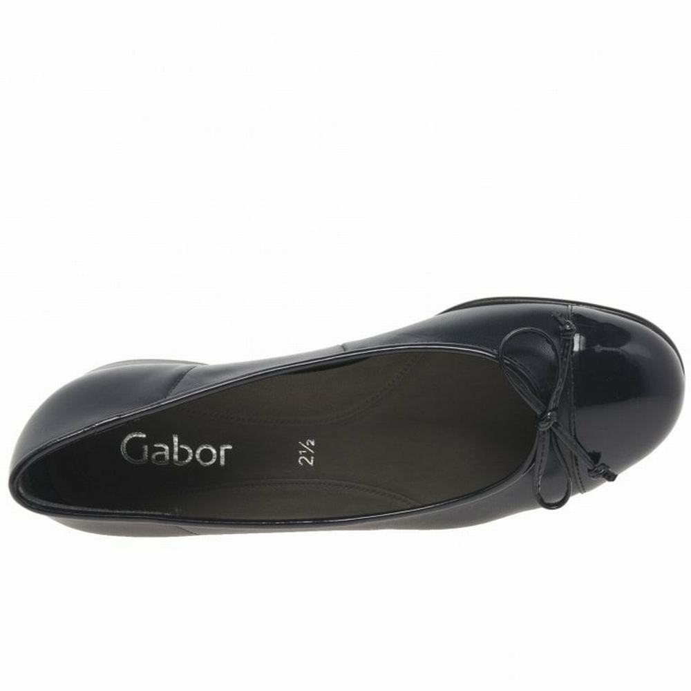 Black Gabor Scale Women Ballet Pumps | FADT-51982