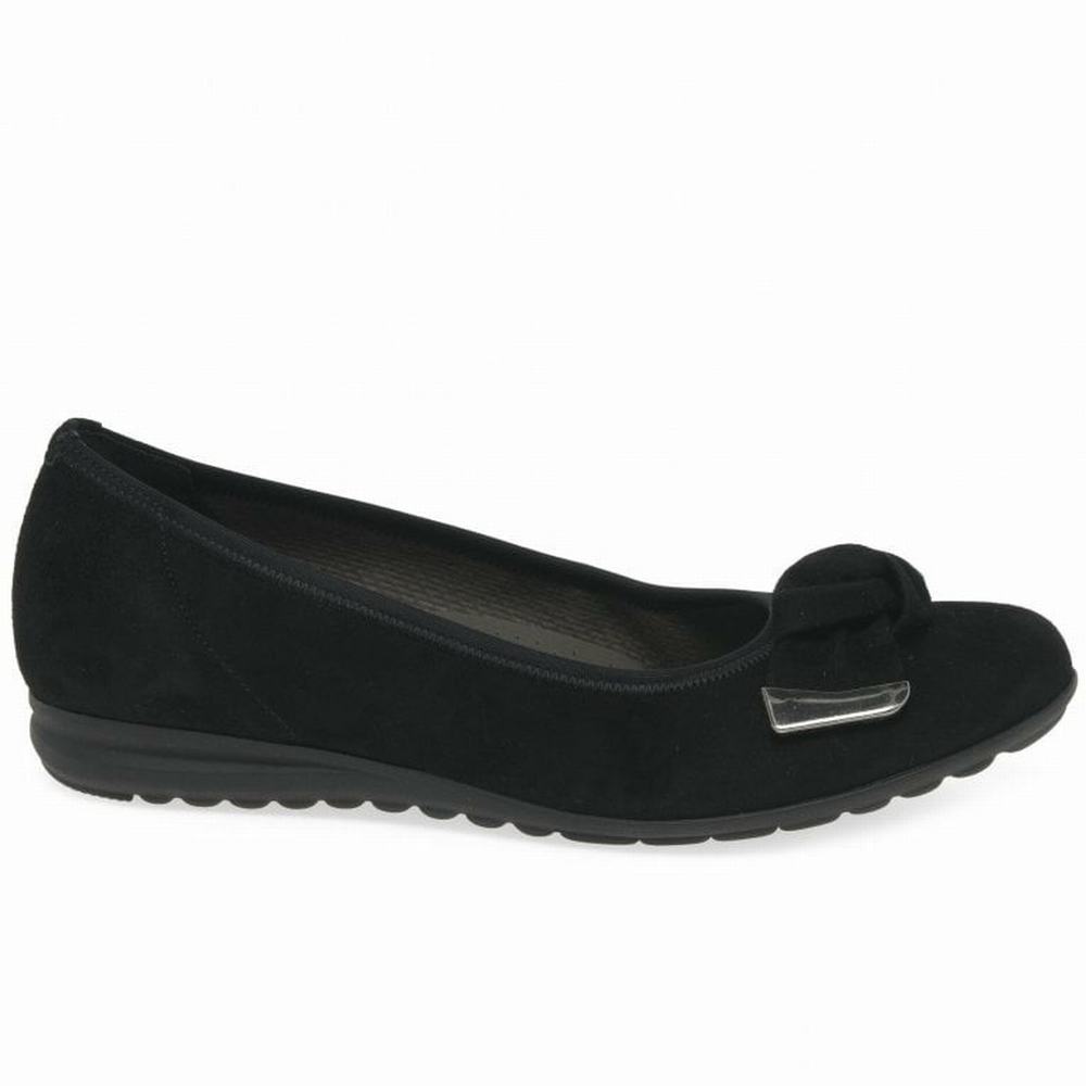 Black Gabor Silent Pumps Women Flat Shoes | WKOP-05628