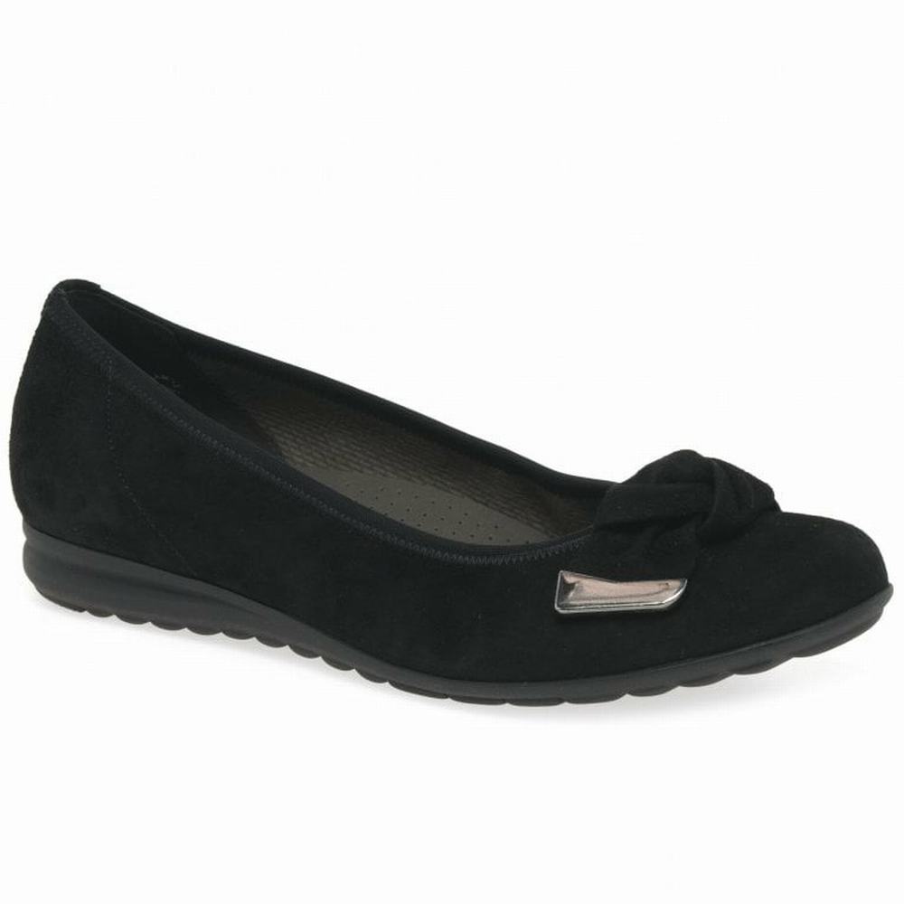 Black Gabor Silent Pumps Women Flat Shoes | WKOP-05628