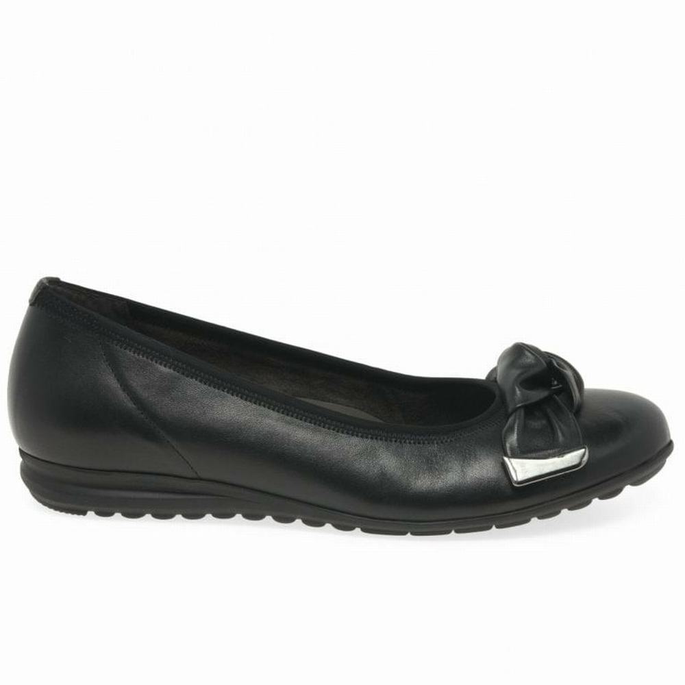 Black Gabor Silent Pumps Women Flat Shoes | FBMO-63917