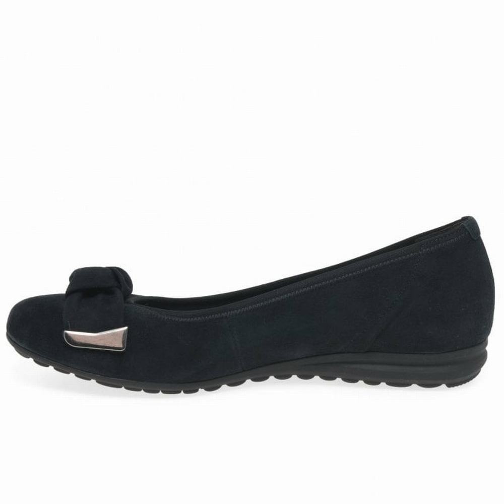 Black Gabor Silent Women Ballet Pumps | GOAL-63289