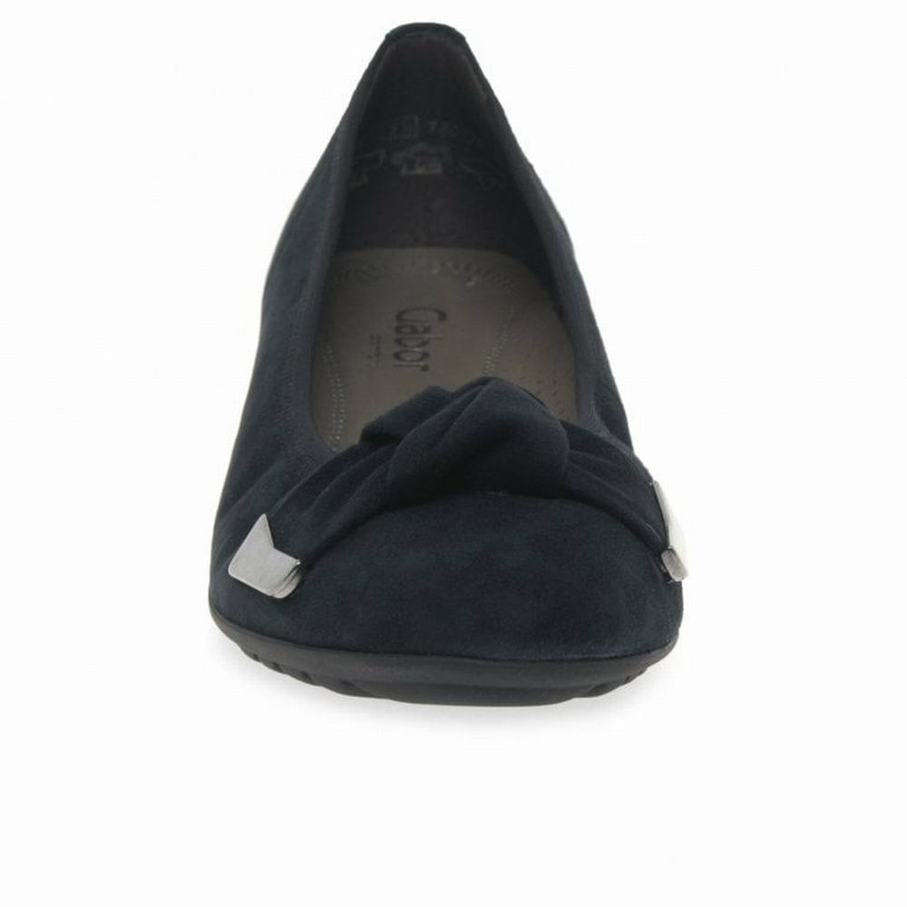 Black Gabor Silent Women Ballet Pumps | GOAL-63289