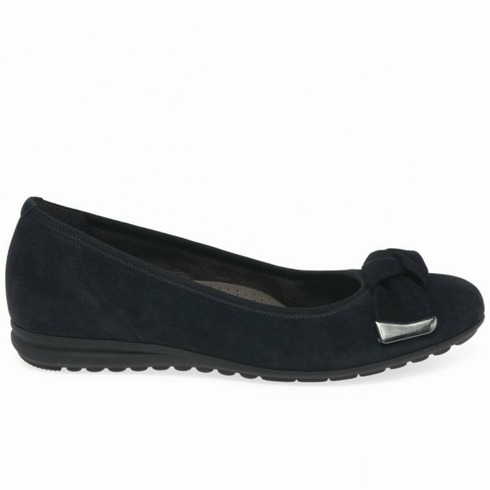 Black Gabor Silent Women Ballet Pumps | GOAL-63289