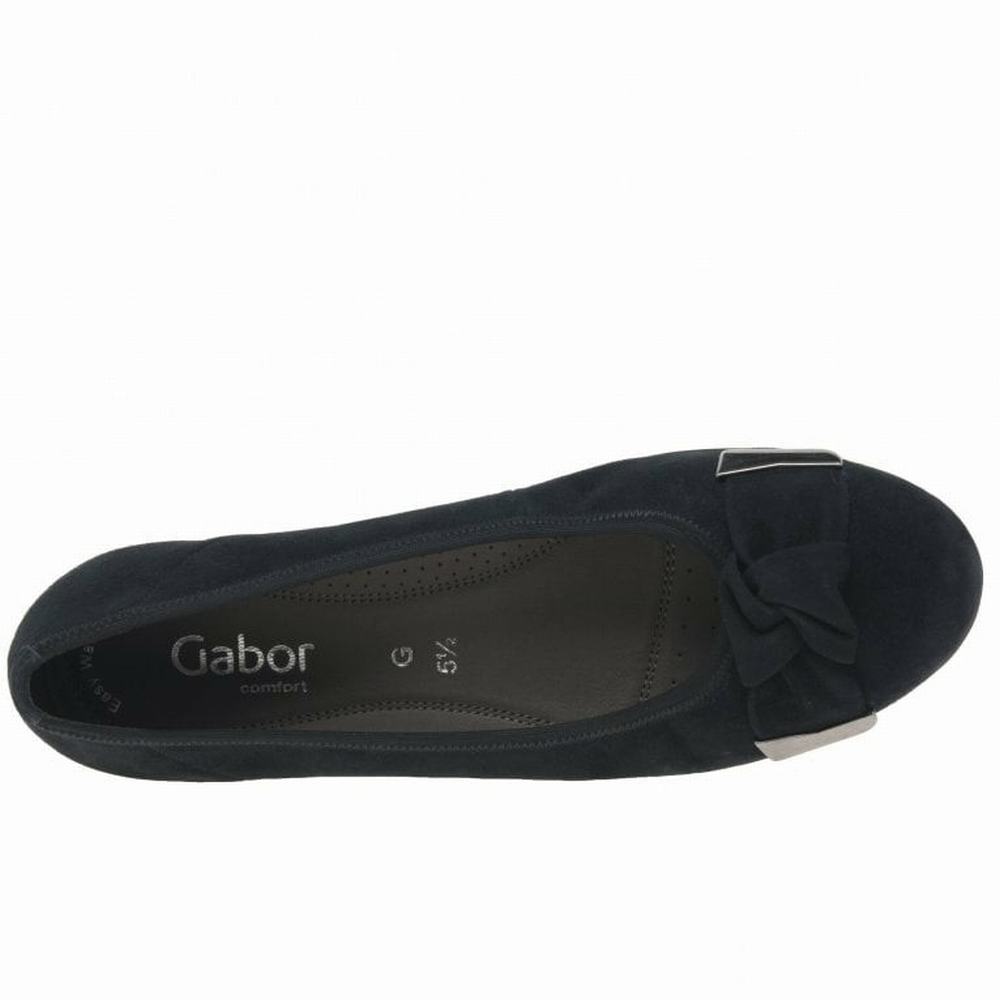 Black Gabor Silent Women Ballet Pumps | GOAL-63289