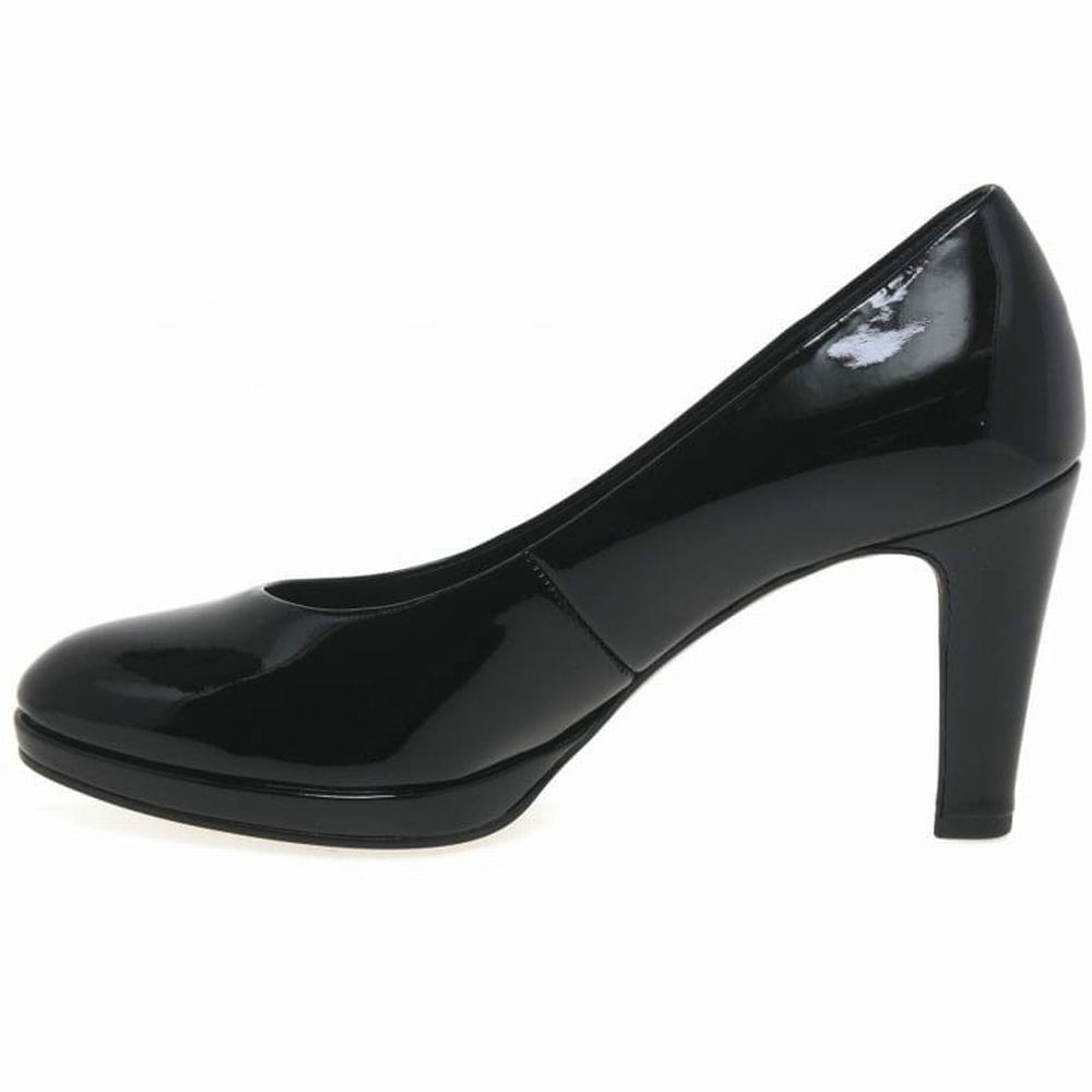 Black Gabor Splendid High Heel Court Women Heels | AJCI-17860